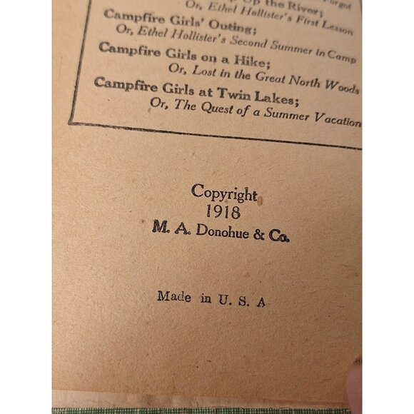 Camp-Fire Girls 1918: At Twin Lake And On A Hike - Lot Of 2 Books - Picture 9 of 16